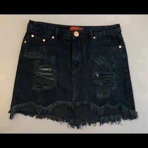 Signature 8 Black Denim Skirt